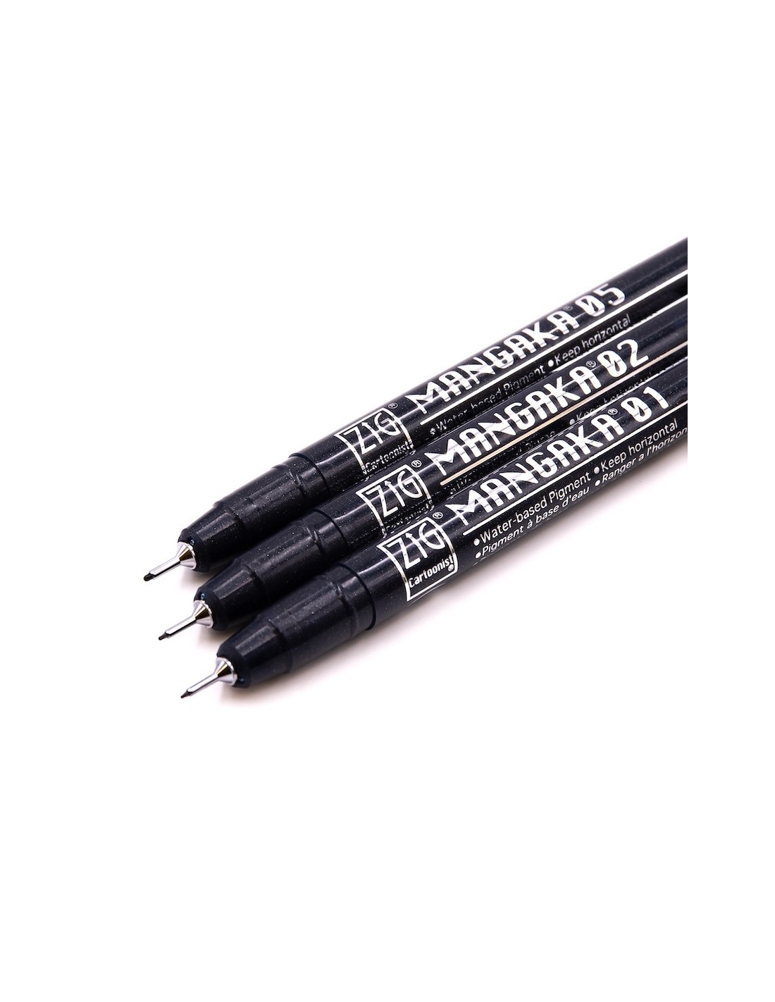 Kuretake Japanese Manga Pen Black - pack of 3 pens with tips of