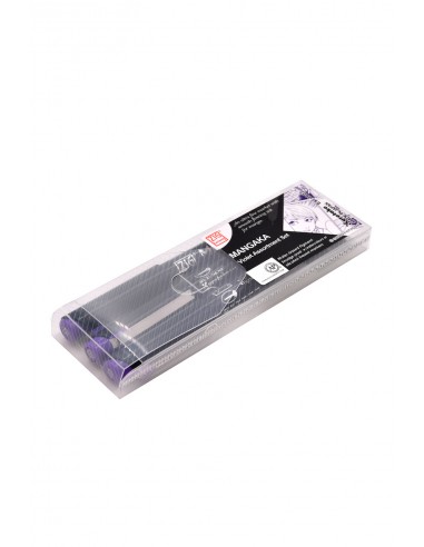 Kuretake Japanese Manga Pen Viola - pack of 3 pens with tips of