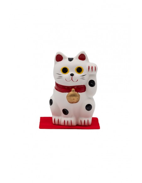 Gatto bianco gigante con zampa destra sollevata manekineko Salvadanaio  giapponese, CHOKIN BAKO, 16 cm